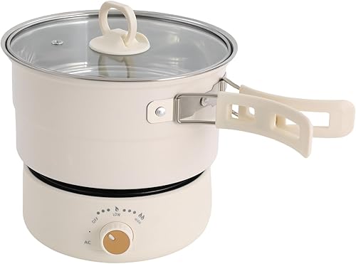 LYNICESHOP Olla eléctrica de cocina caliente, olla caliente de 110 V eléctrica con vaporizador de vapor, mini sartén multifuncional, mini cocina