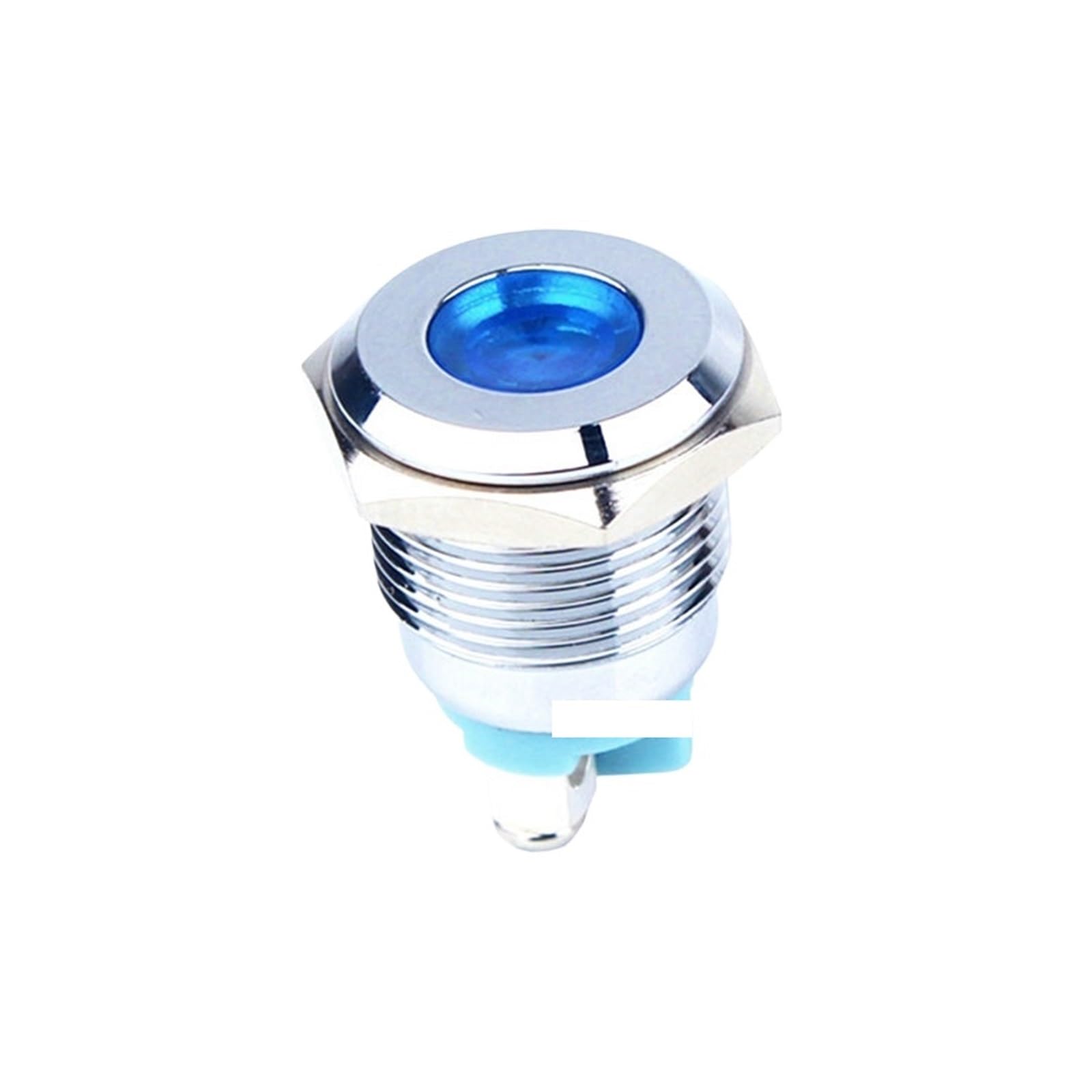 10 luces indicadoras de cabeza plana de 16 mm, luz LED de metal de alto brillo, 3-220 V CA/CC, luz de señal LED de metal(Blue Light,110V)