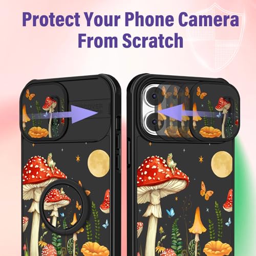 Image of Funermei for iPhone 11 Case - Women Girls Cute Phone Cover Girly Pretty Aesthetic Mushroom Plant Unique Design with Camera Cover Funda for Apple for iPhone 11