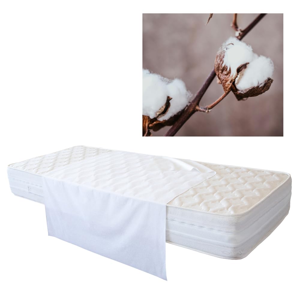Travesaños de algodón al por mayor más de 210 g/m² – Absorbentes, impermeables, transpirables, lavables – Cama de incontinencia para ancianos y niños, cubrecolchón (180 x 205)