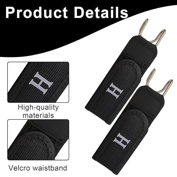 Image of 2 Pcs Buckleless Belt Hook Tactical Metal Hook Elastic Belt Unisex Buckle-Less Invisible Waist Belts for Work And Edc, Brown