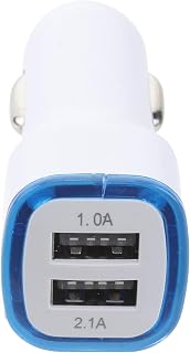 ABOOFAN Cargador Coche USB con Puertos y Protección Múltiple Indicador LED Compatible con Móviles y para Coche y Camión Color Azul