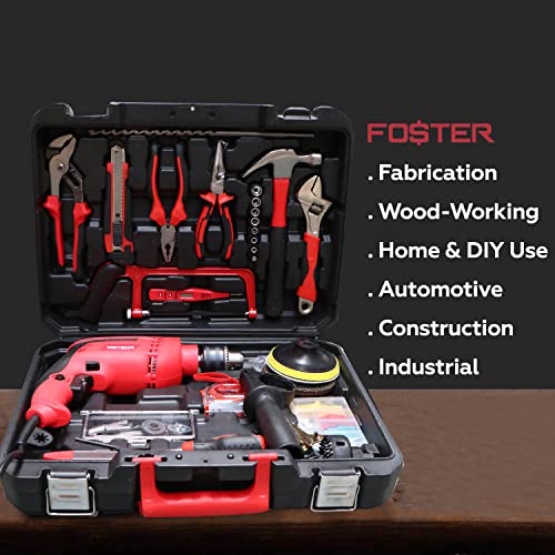 Image of Foster Fk-5513 Pro Reversible Impact Driver Drill Machine 160Pcs Hand Tool Kit (13Mm Chuck Size, 650W)