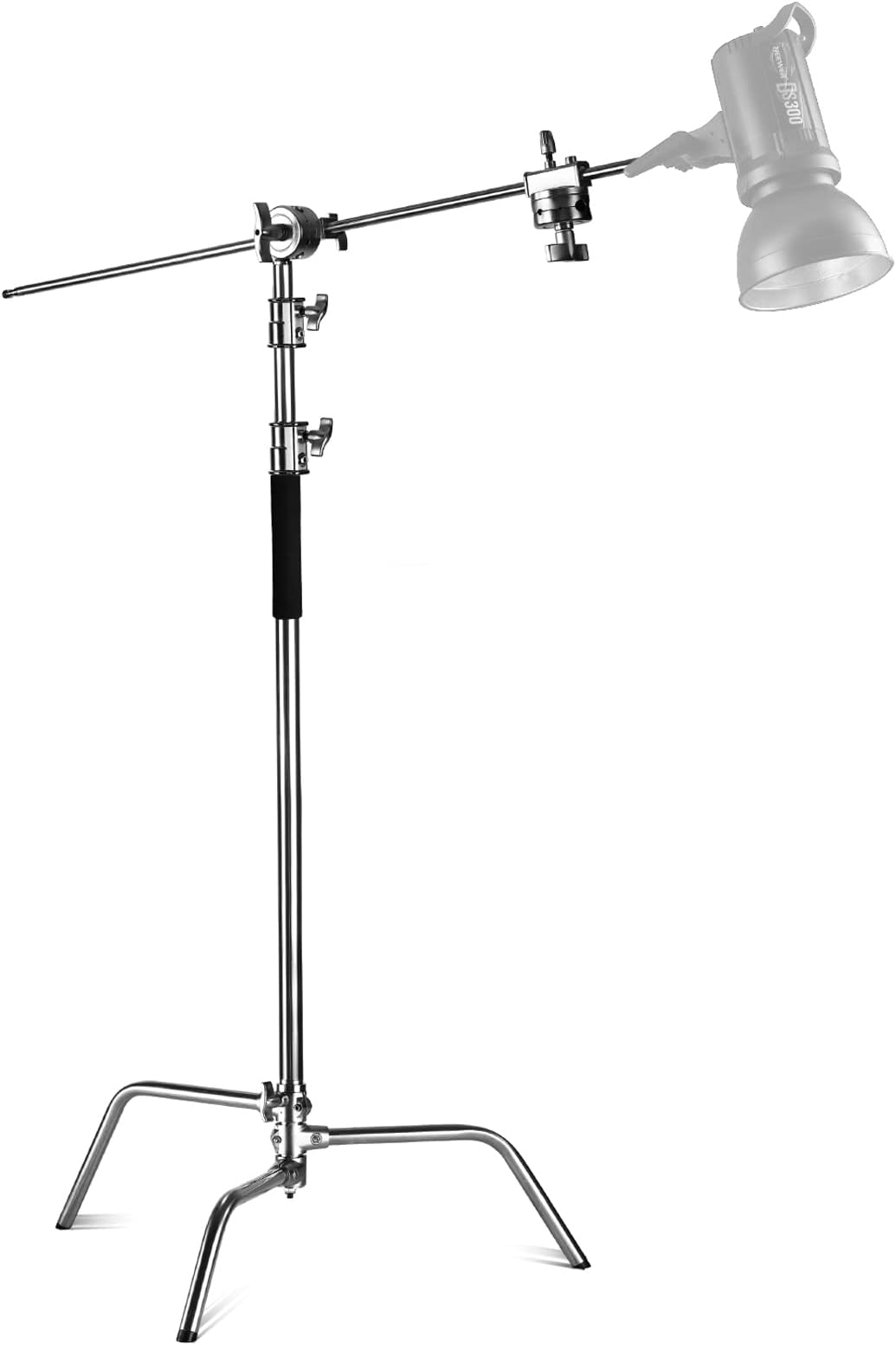 Neewer Pro 100% Metal Max Height 10ft/305cm Adjustable Reflector Stand with 4ft/120cm Holding Arm and 2 Pieces Grip Head for Photography Studio Video Reflector, Monolight and Other Equipment