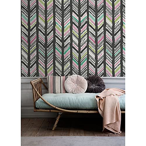 Papier peint géométrique Herringbone tribal mural 250x250cm - 2