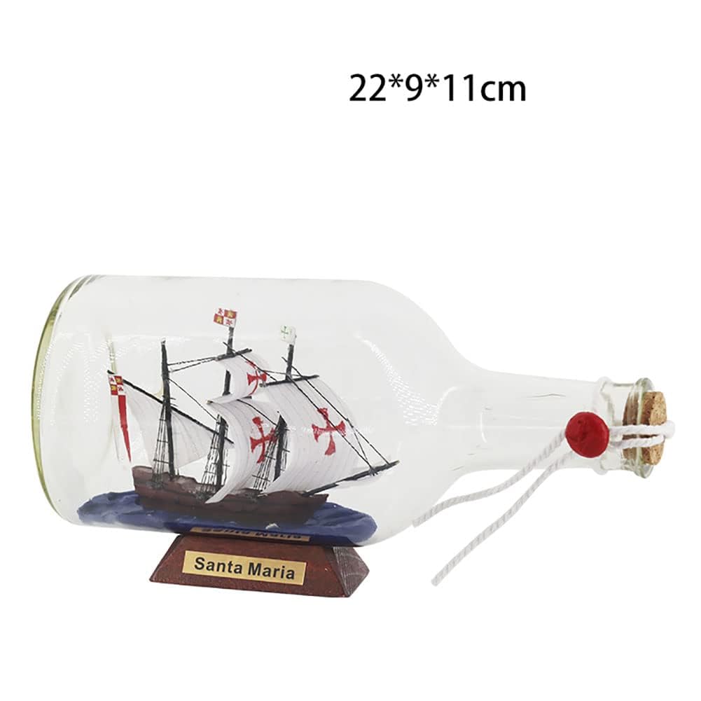 Decorazioni Modello Barca a Vela Classica, Barca a Vela in una Bottiglia, Nave Modello Finita in una Bottiglia di Vetro, Regali Commemorativi Artigianali (22 * 9 * 11cm)