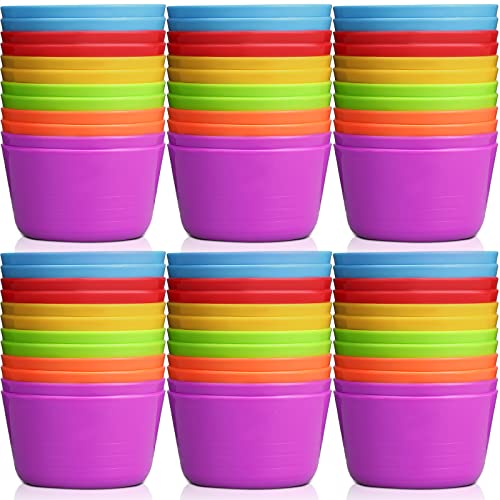 Irenare 48 Pcs Kids Small Plastic Bowls 10 oz Cereal Snack Kids C...