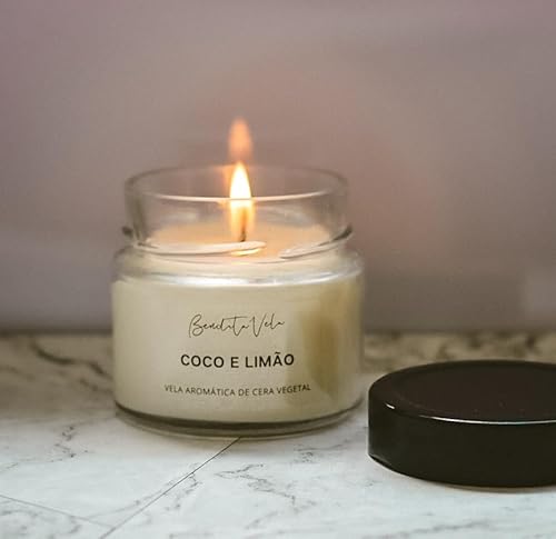Vela aromática Coco e limão 145 g - Bendita Vela