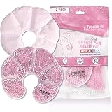 USA Merchant | Hot/Cold Plush Breast Gel Bead Packs by L'AUTRE PEAU Set of 2 Relief for Breastfeeding, Nursing Pain, Mastitis, Engorgement, Swelling, Plugged Ducts | Boost Milk Let-Down & Production