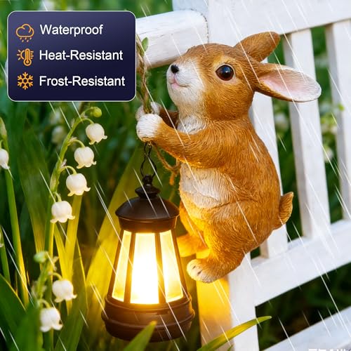 Lanterne solaire lapin de Pâques LumiGlow pour illuminer vos arbres, balcons et jardins