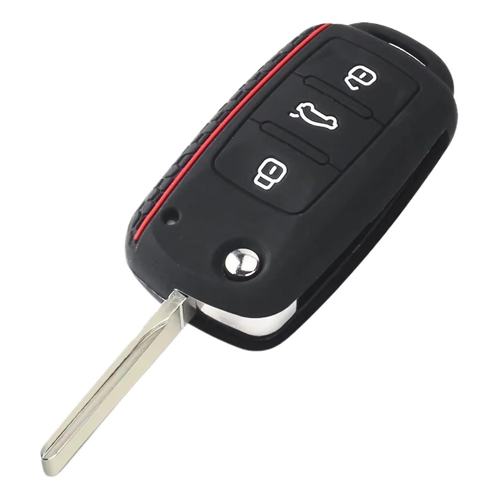 Compatible Con VW Para Tiguan 2009 2010 2011 2012 2013 2014 2015 2016 2017 2018 Para Touareg 2002-2010 Funda Para Llave De Coche 3 Botones
