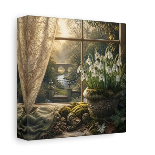 Tableau perce-neige artistique pour creer un coin nature au salon