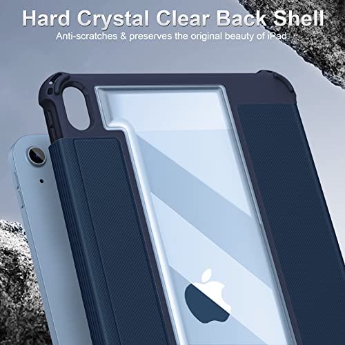 Fintie Hybrid Rugged Case For Ipad 10Th Generation 10.9 Inch Tablet (2022 Model) - Military Drop Tested Heavy Duty Protective Clear Cover With Pencil Holder, Navy #TOP5