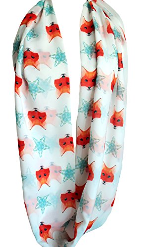 Etwoa Fox Head and Star Pattern Infinity Scarf3
