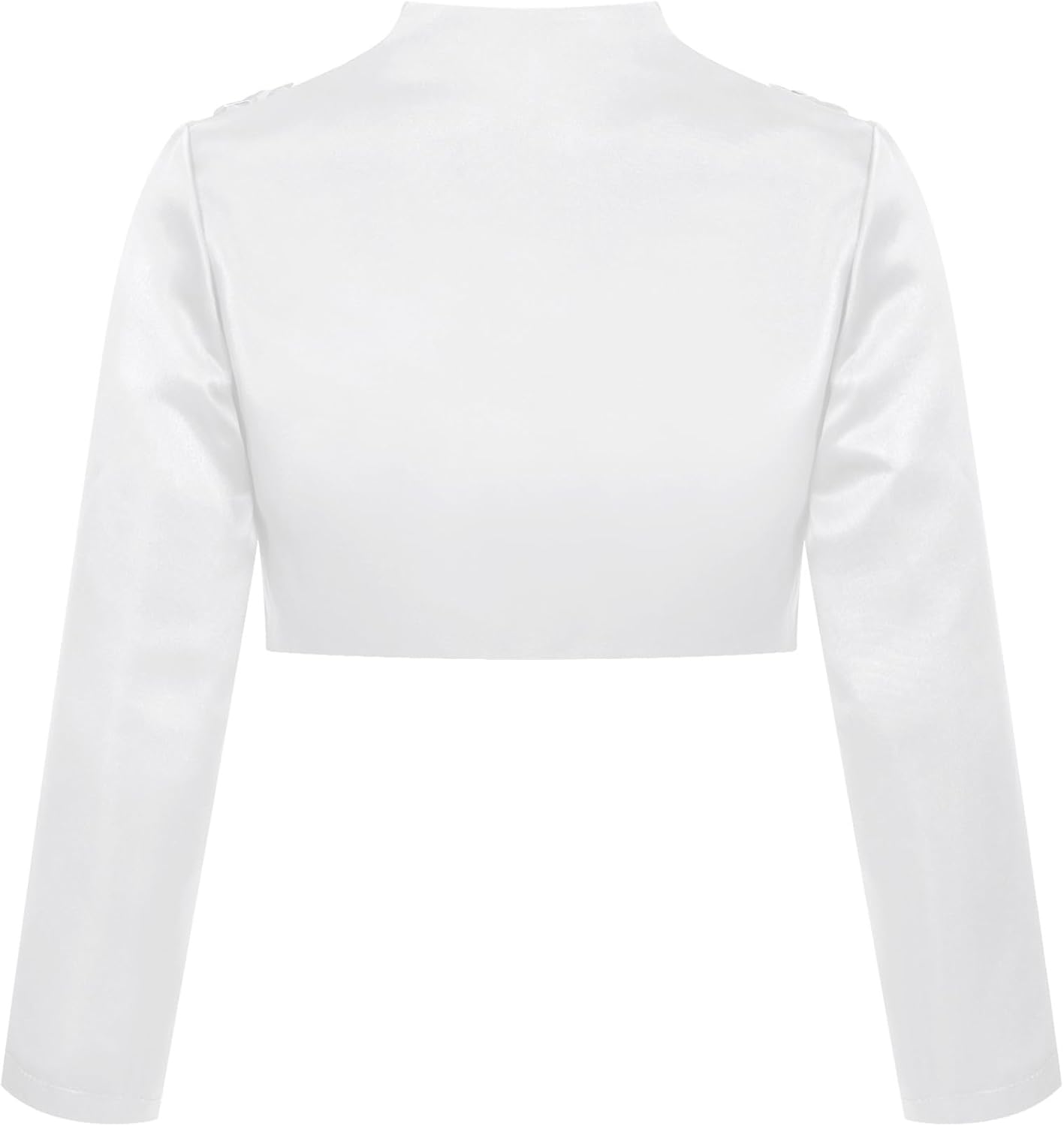 Girl's Long Sleeve Satin Bolero Jacket Shrug Open Front Cardigan Flower Girl Dress Cover up