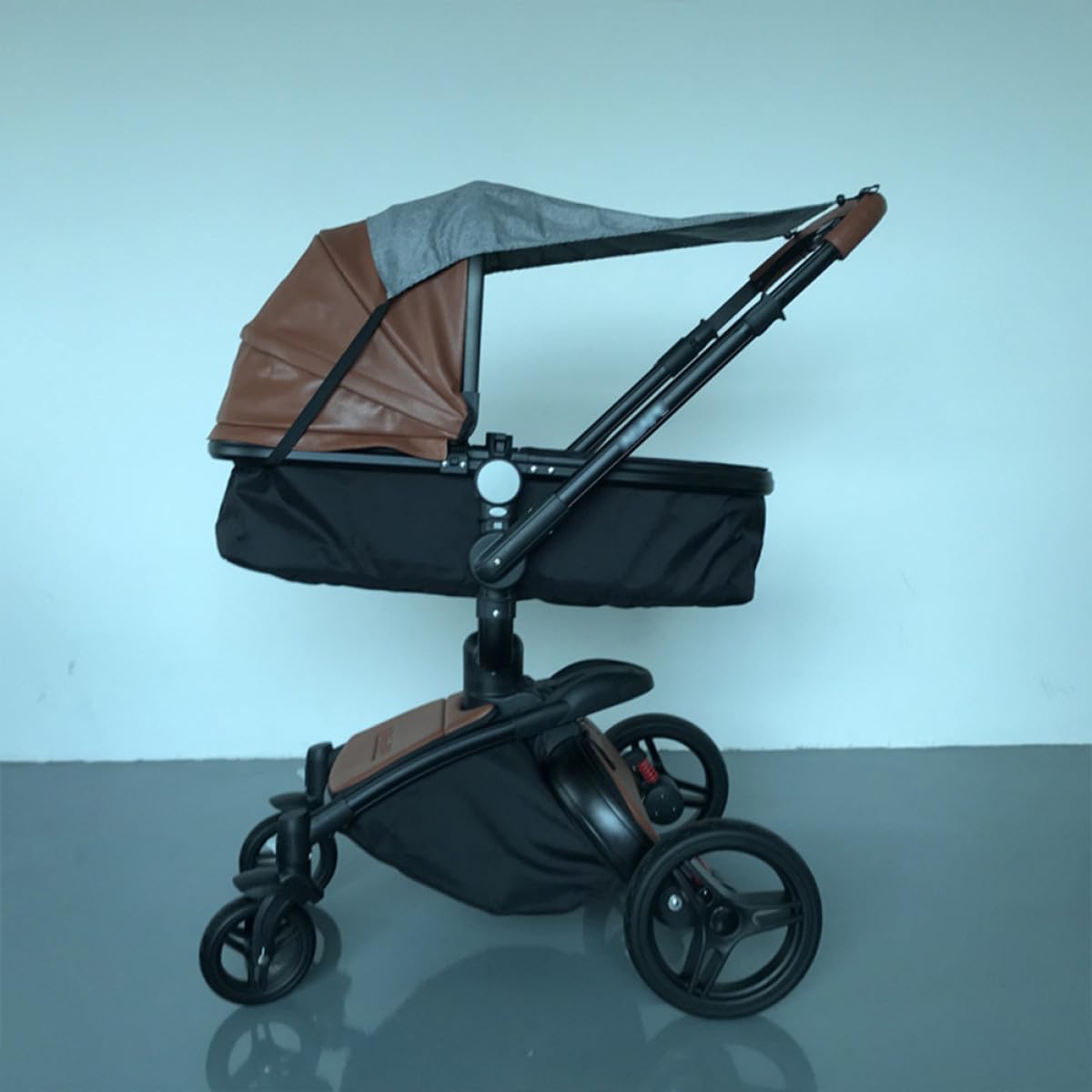Stroller Cover and Stroller UV Protector with Light Grey Sunshade, Universal Lightweight Sun Protection Canopy for Outdoor Use