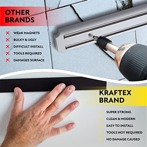 Kraftex Magnetic Tape [5pk, 1ft x 160mil] Magnet Strips with Adhesive Backing. Heavy Duty and Strong Magnet Tape for Crafts, Mounting Tools and DIY. Magnetic Strips with Super Sticky Back - Thumbnail 4