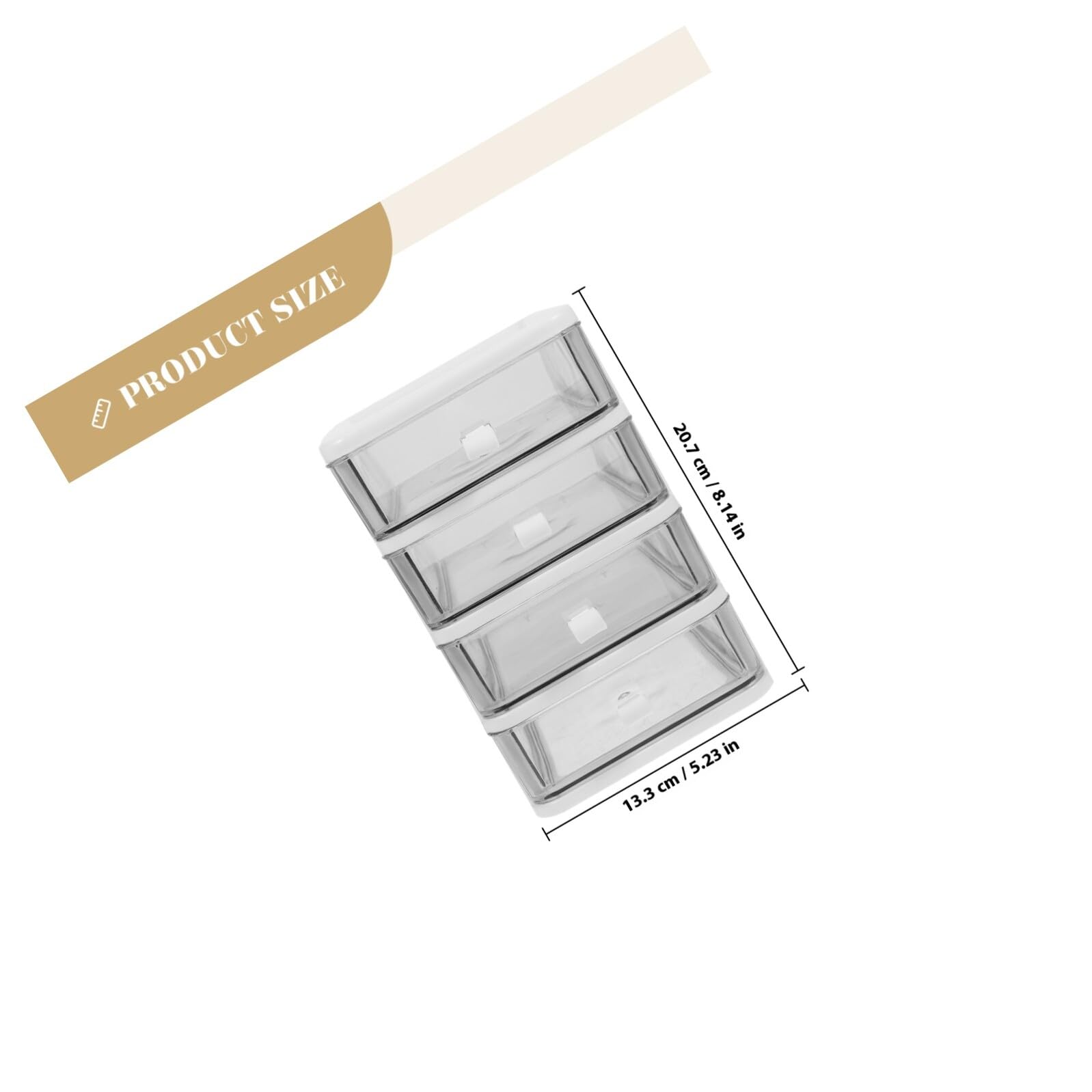 Organizador de Escritorio Cajonera Plástica Transparente Resistente Almacenaje Cosméticos Papelería Multifuncional Compacta