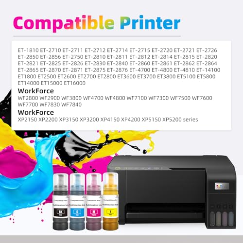 JoyPrinting Sublimationstinte Kompatibel für Epson Ecotank ET-1810 ET-2710 ET‑2711 ET-2712 ET-2714 ET-2715 ET-2720 ET-2721 ET-2726 ET-2810 ET-2811, 4x 70ml Schwarz, Cyan, Magenta, Gelb Sublimation Ink
