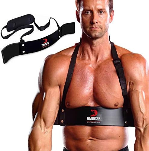 DMoose Arm Blaster for Biceps Triceps Men, Bicep Blaster for Bodybuilding Muscle Strength, Bicep Curl Support Isolator Training Workout Equipment with Adjustable Strap Neoprene Padding