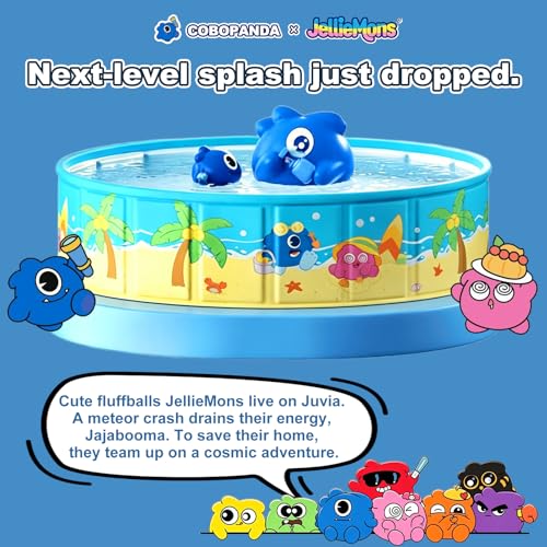 Image of Foldable Swimming Pool for Kids 47.2 inchx17.7 inch Hard Plastic Portable Dog Pool Anti-Slip Collapsible Pets Bathtub Kiddie Pool Indoor Outdoor Backyard (JellieMons 48'')
