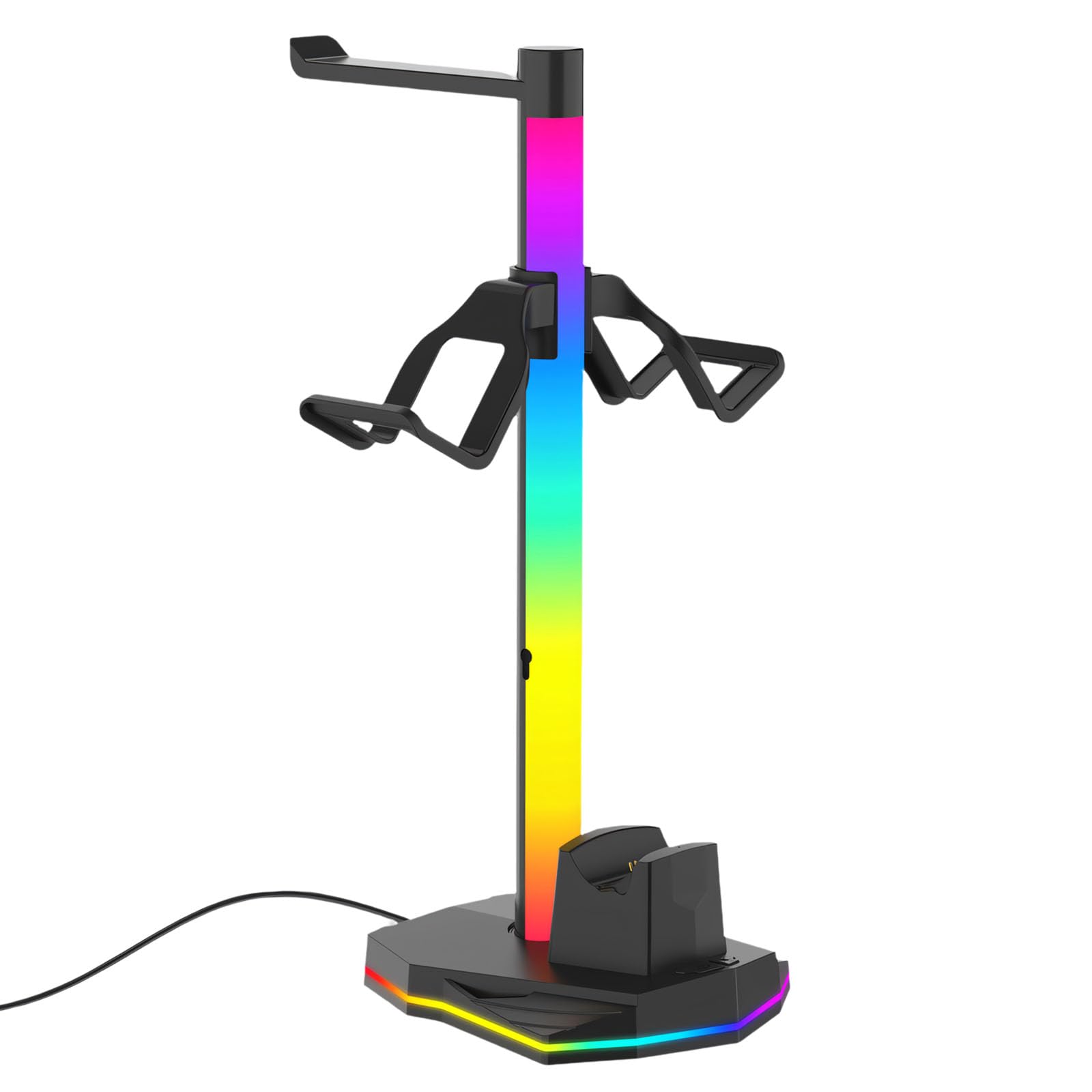 Soporte ergonómico para controlador de auriculares, gancho para auriculares con función de carga rápida y almacenamiento seguro de accesorios P5