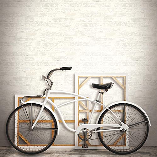 RoomMates RMK9038WP Stuccoed White Brick RMK9038, 20.5" nx 16.5 feet, Off-white - Image 2