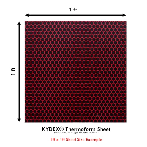 Image of KYDEX Thermoform Sheet - (Honeycomb Camo) - (E.M.T. Red /Black - Reversed) - (12in x 12in) - (1 Sheet) - (for Holster Making, Cosplay, Hobby) - (USA Made)