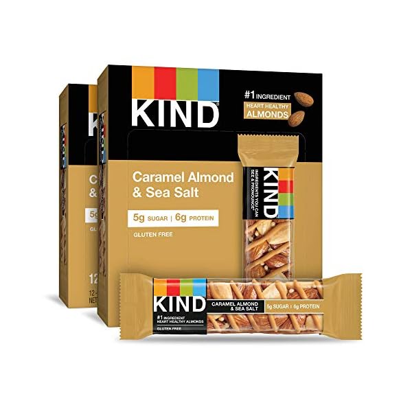 KIND Bars, Caramel Almond & Sea Salt, Healthy Snacks, Gluten Free, Low Gourmetian