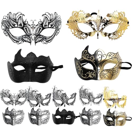 Generisch Lace Eye Masque Set for Couples - Glittering Masquerade