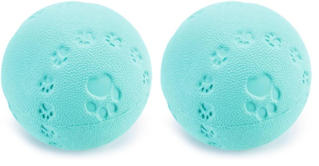 Beeztees Köpek Oyuncağı, Sesli, Top, Kauçuk, Turkuaz, 7,5cm (2 paketi)