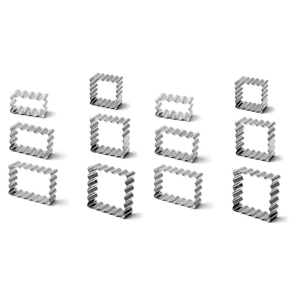 CTRLZS Blessing Frame Cookie Mold Wave Rectangular Cookie Cutter Wedding Fondant Cake Decoration Baking Mold