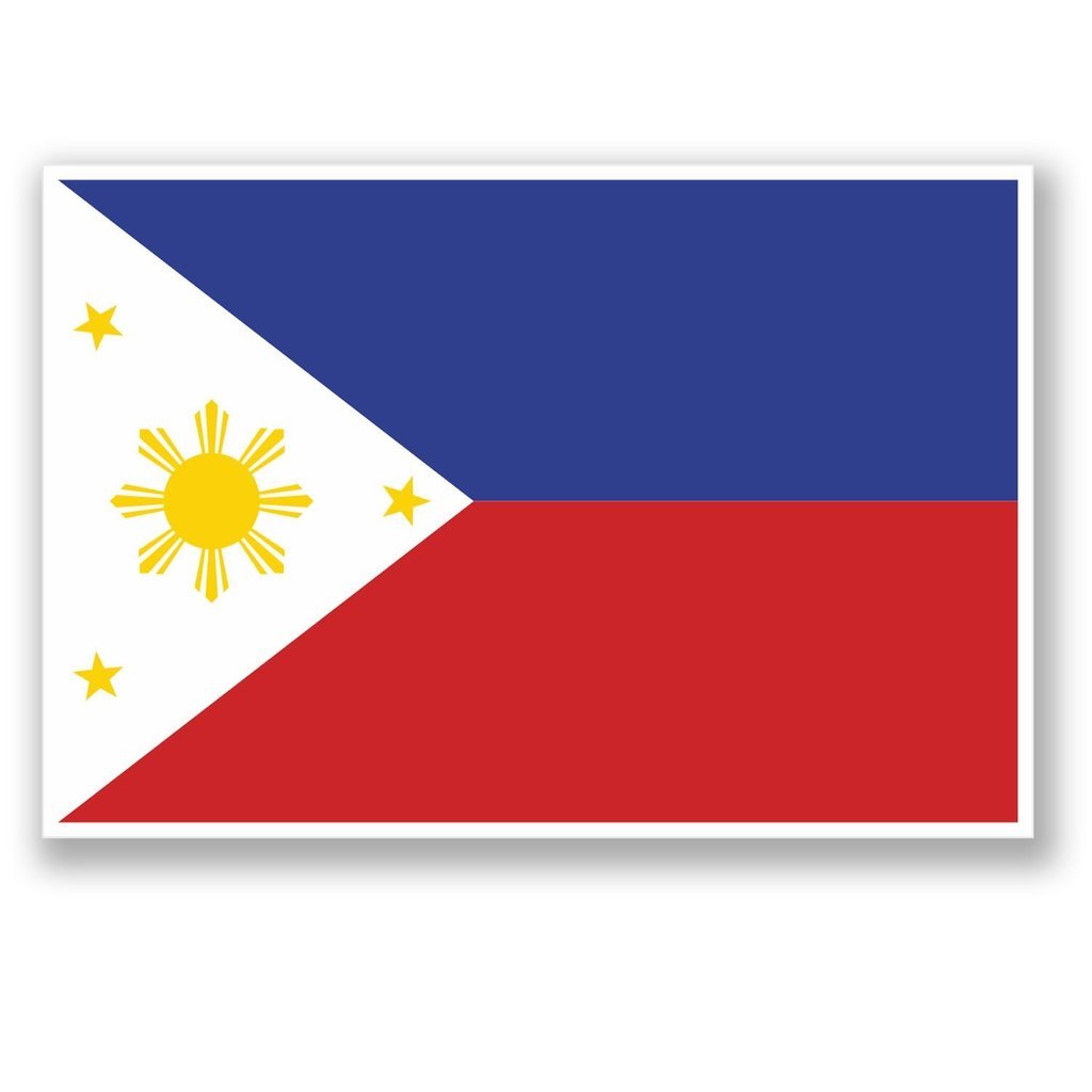 Destinationvinyl Multi 2 X 10Cm/100Mm Philippines Window Cling Sticker Car Van Campervan Glass #4367
