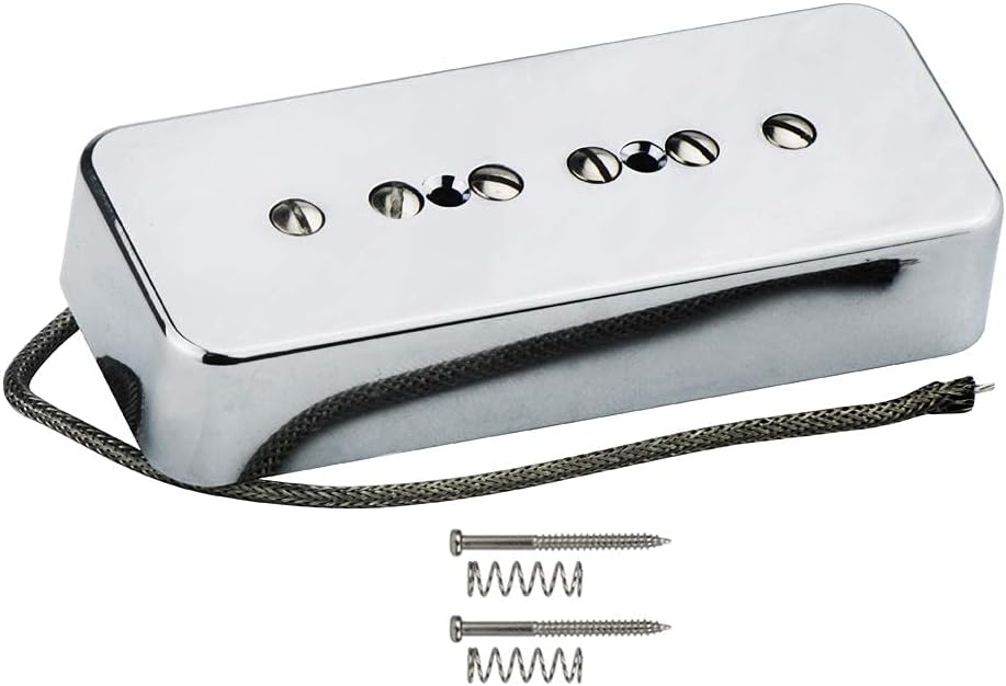 FLEOR Alnico 5 P90 Soap Bar Pickups Bridge Pickup Single Coil Pickup for LP/SG Electric Guitar, Chrome, (8~9K)Bridge - Image 4