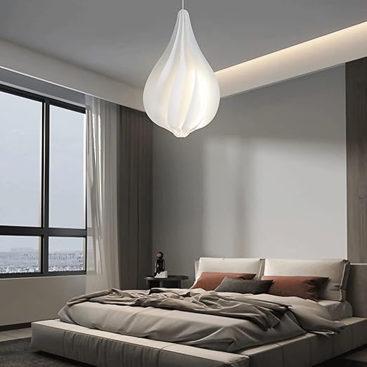 Mjsdjof Nachtkastje hanglamp, bloemblaadje-vormige acryl lampenkap hanglampen, plafond hangende druppellichten, postmoderne eetkamer decoratieve verlichting kroonluchters, keukeneiland lamp photo 2