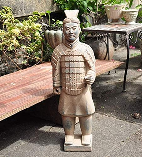 XUNMAIFLB Qin Terracotta Warriors and Horses Statue Sculptures, Clay Chinese Soldiers and Warriors Art Statue Models, Garden Ornament Terracotta Army Statue