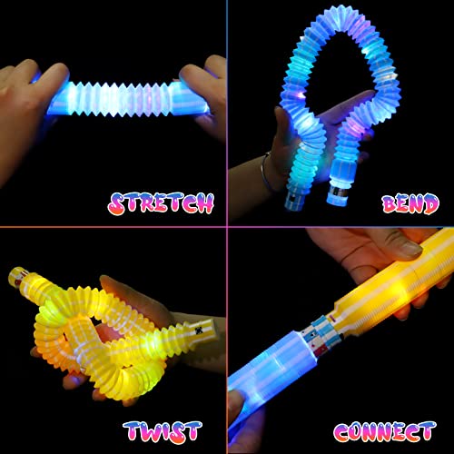24 Pcs Party Favors Glow Sticks Light Up Tubes For Kids Led Sensory Toys, Glow In The Dark Party Supplies Goodie Bag Stuffers Birthday Return Gifts #TOP3