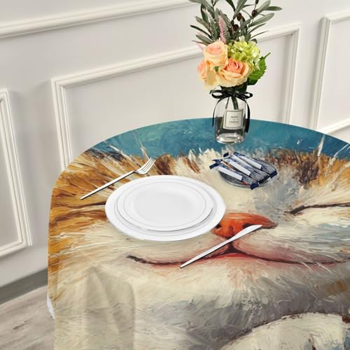 Nappe ronde chat lavable 152 cm pour protéger une table avec élégance - 7