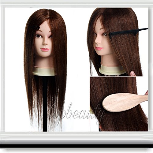 Aridox(TM)2015 New 20 inch 100% Real Hair Training Head Hairdressing Cosmetology Mannequin + Clamp C10