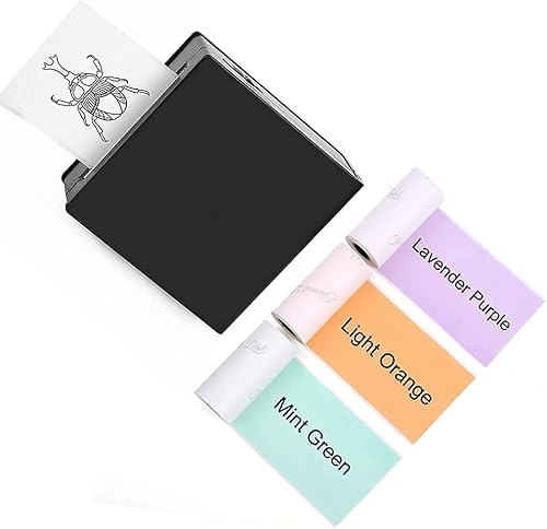 M02 Sticker Printer Machine - 2" Mini Photo Printer With 3 Roll Sticker Paper Green/Purple/Orange - Thermal Mini Printer For Pad&Phone, Hd Sticker Maker Machine Printer For Diy,Memo,List,Photo, Black #TOP5