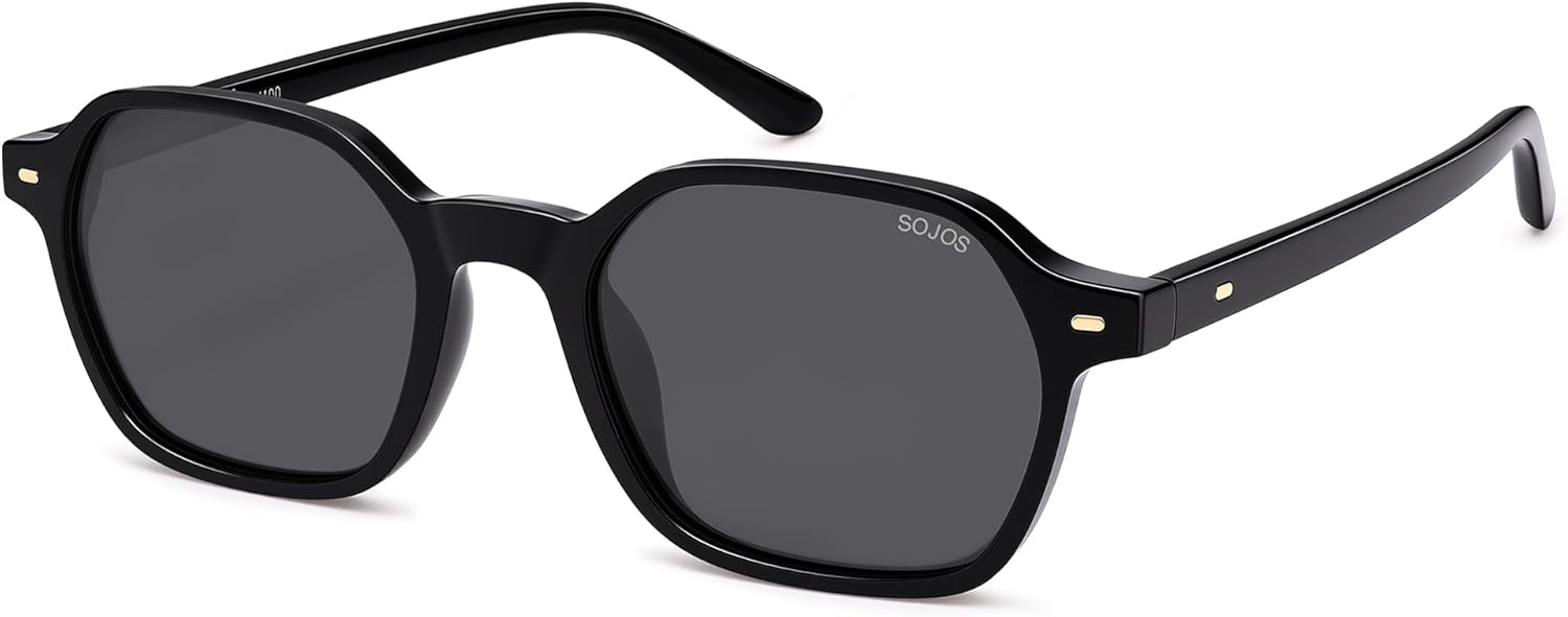 SOJOS Retro Square Polarized Sunglasses Womens Men Trendy 70s Thin Slim Shades Sunnies SJ2674