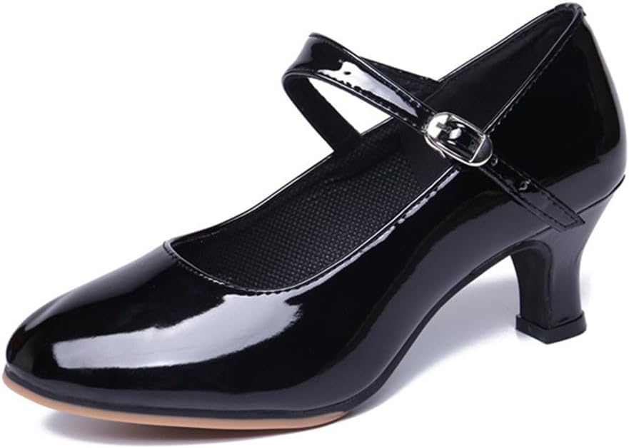 BININBOX Ballroom Dance Shoes for Women Classic Dance Heels Prom Dancing Shoes for Woman Latin Salsa Dancing Heels,Glitter Leather Closed Toe Heels Shoes for Outdoors