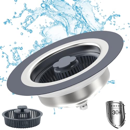 Colador de Fregadero de Cocina 3 en 1 de Acero Inoxidable