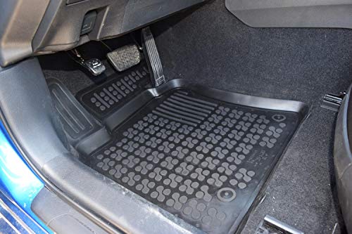 Rezaw-Plast Floor Mats For Jeep Renegade 2015-2023 Sport Trailhawk Deserthawk Latitude Altitude Jeepster Limited Orange Edition Sport Upland All Weather Rubber Mats Suv Accessories Black #TOP1