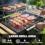Gril à charbon d'extérieur Outsunny, barbecue portable avec bac à charbon réglable, grande surface de cuisson, 3 étagères, thermomètre, roues pour fête en patio, cour