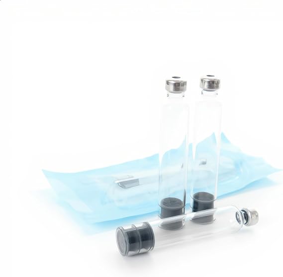 10 Pack Individually Sealed Sterile Glass Pen Cartridge Vials, 3ml, Clear, Metal Cap, Compatible with V1, V2, and V3 Pen Systems, Pack of 10