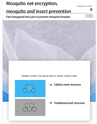 Fabric Bed Drapes Mesh Protection Canopy Shielding Netting,Bed Tents,Summer Mosquito Net Folding Bed Tent Canopy Curtains Room Decoration Portable Travel Bed Netting for Twin Single Full Que