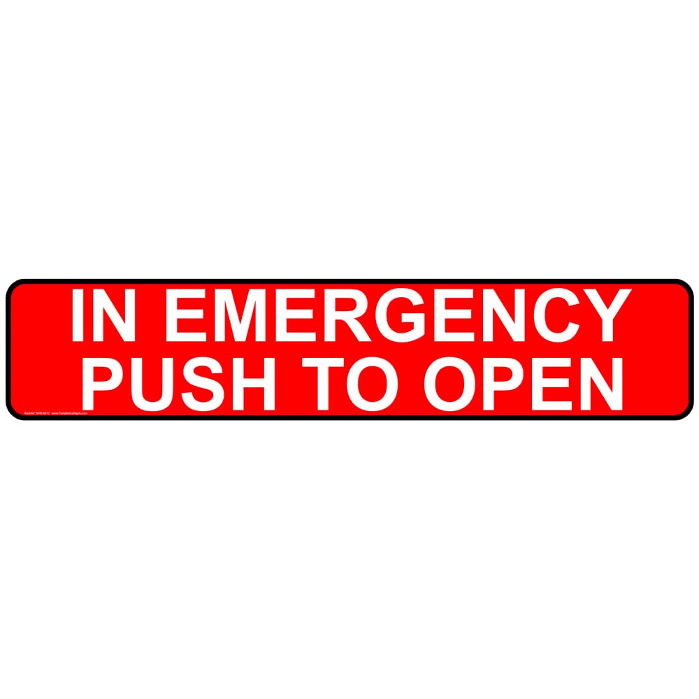 Cartel de salida de emergencia en inglés 12x3 cm adhesivo para señalización de incendios 7