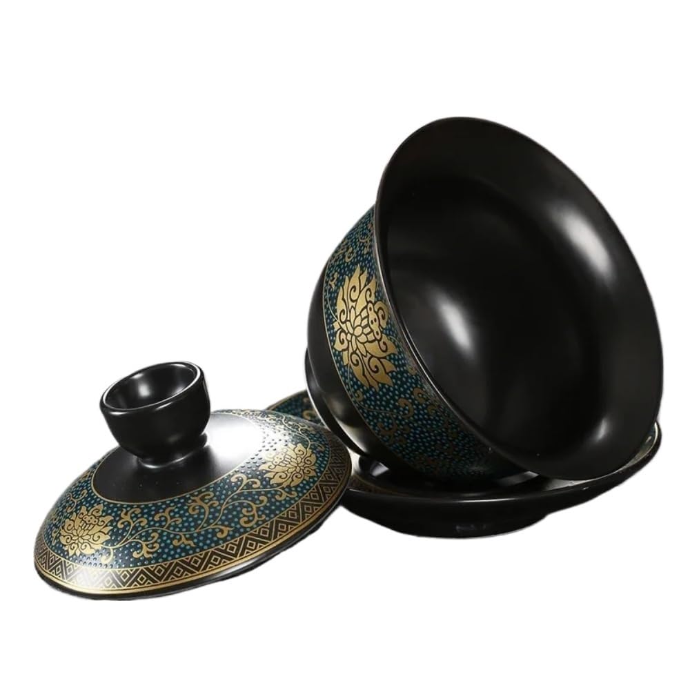 Filiżanka porcelanowa, chińska miseczka na herbatę, zestaw do herbaty, ekspres, gaiwan, filiżanki Kung Fu, 180 ml chiński klasyczne Gaiwan spodek tradycyjna ręcznie robiona herbata napar filiżanka