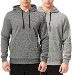 TEX2FIT 2-Pack Hoodies for Men, Long Sleeve Casual Fleece Pullover Hoodie Sweatshirt